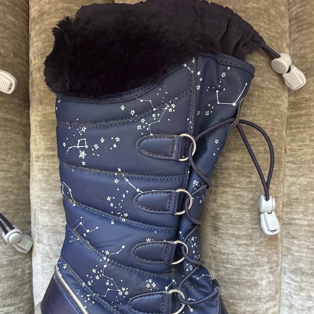 Kids Navy Winter Boots - Picture 3 of 3